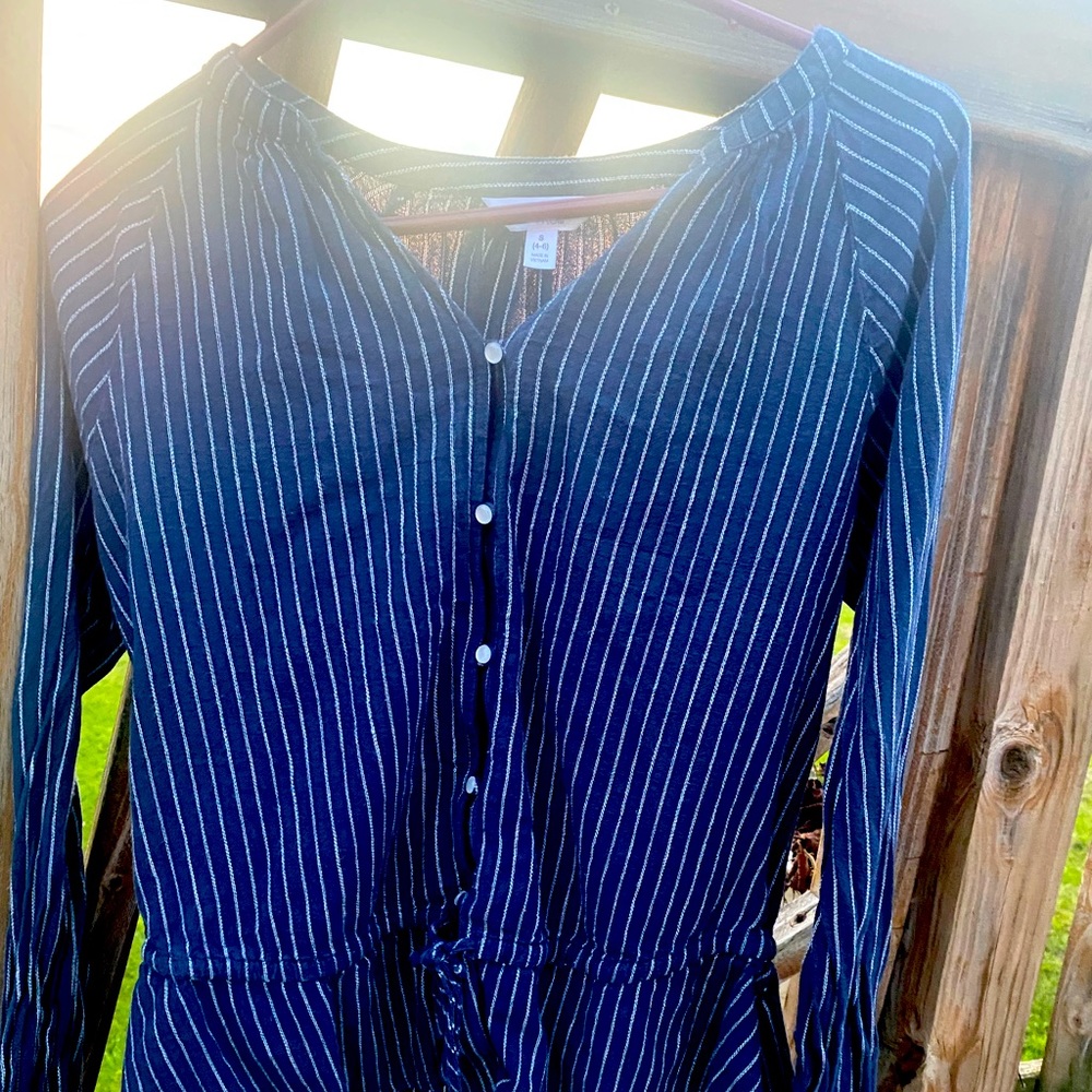 Women’s blue and white shirt
